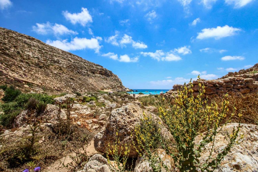 Trekking sul sentiero di Cala Pulcino a Lampedusa